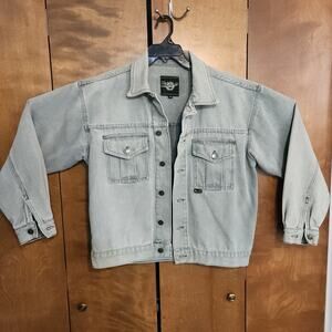 Vintage Dr. Martens Air Wair Greyish Olive Green Denim Jacket Size Med.